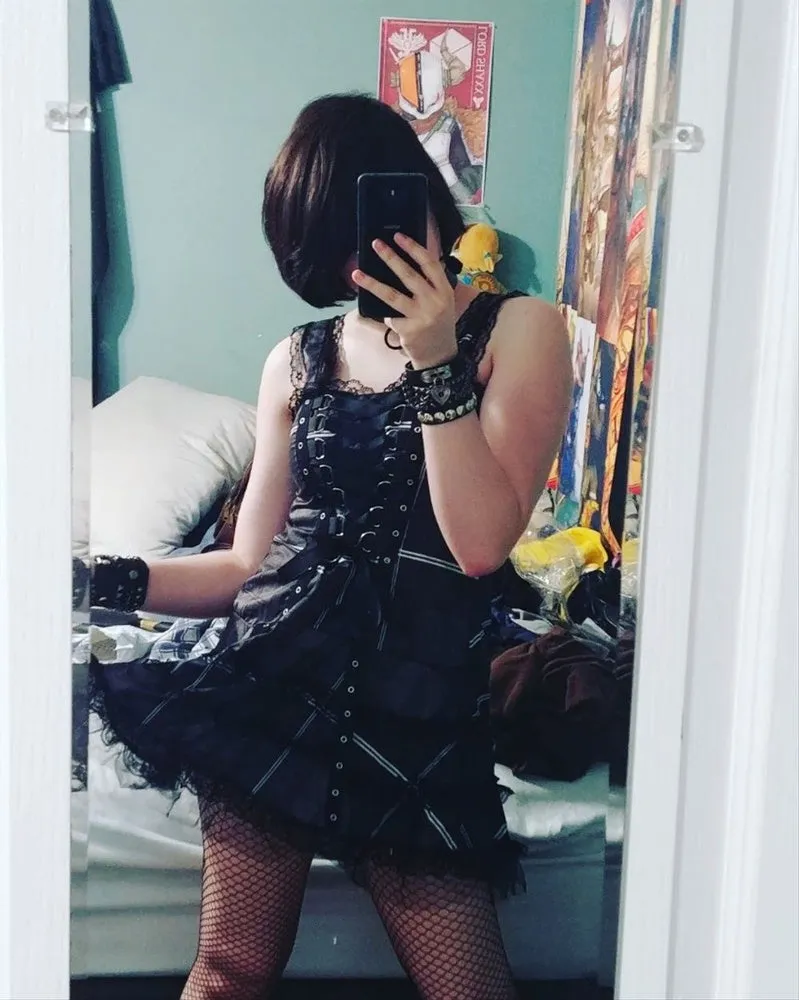 Lace-Up Gothic Gowns Mini Dress