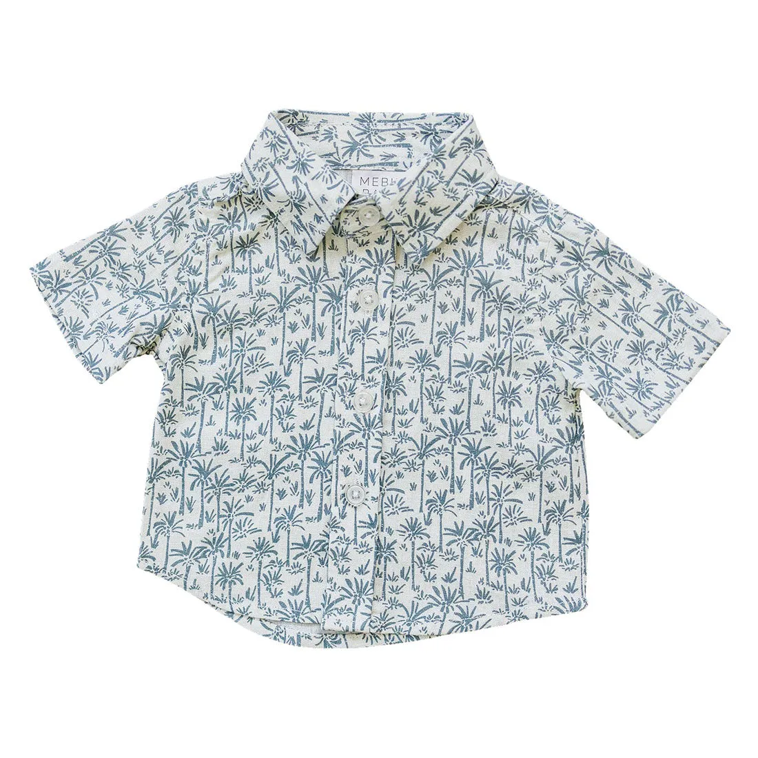 Linen Button Up Shirt - Palm Tree