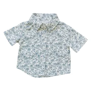 Linen Button Up Shirt - Palm Tree