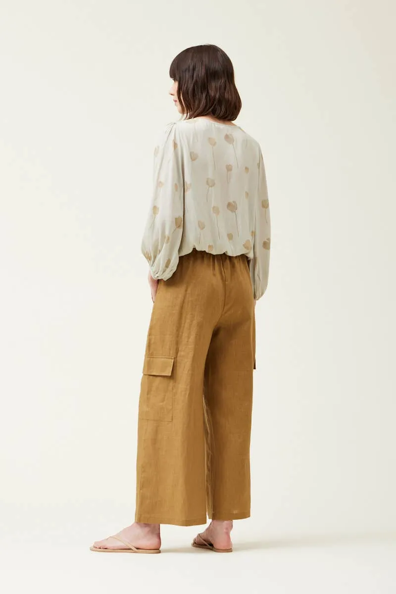 LINEN CARGO PANTS