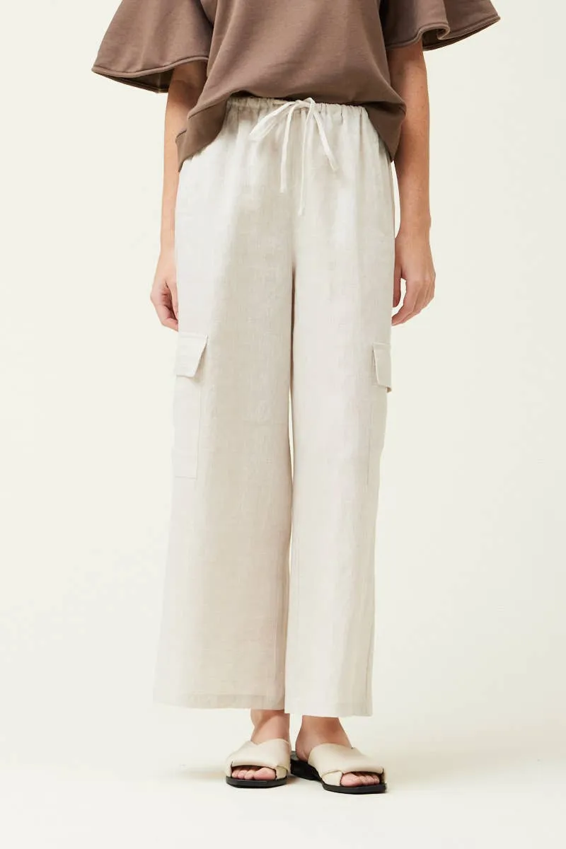 LINEN CARGO PANTS