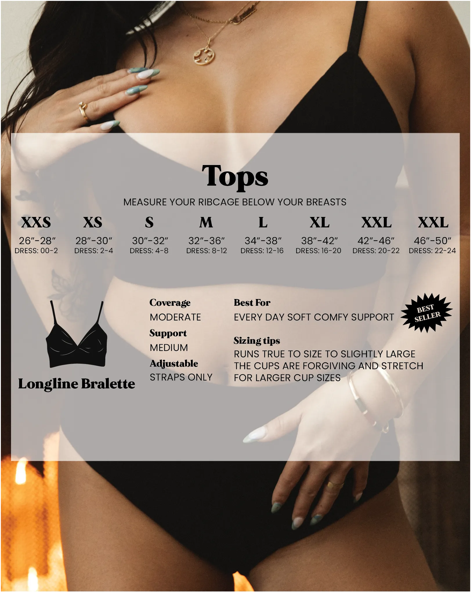 Longline Bralette - Black