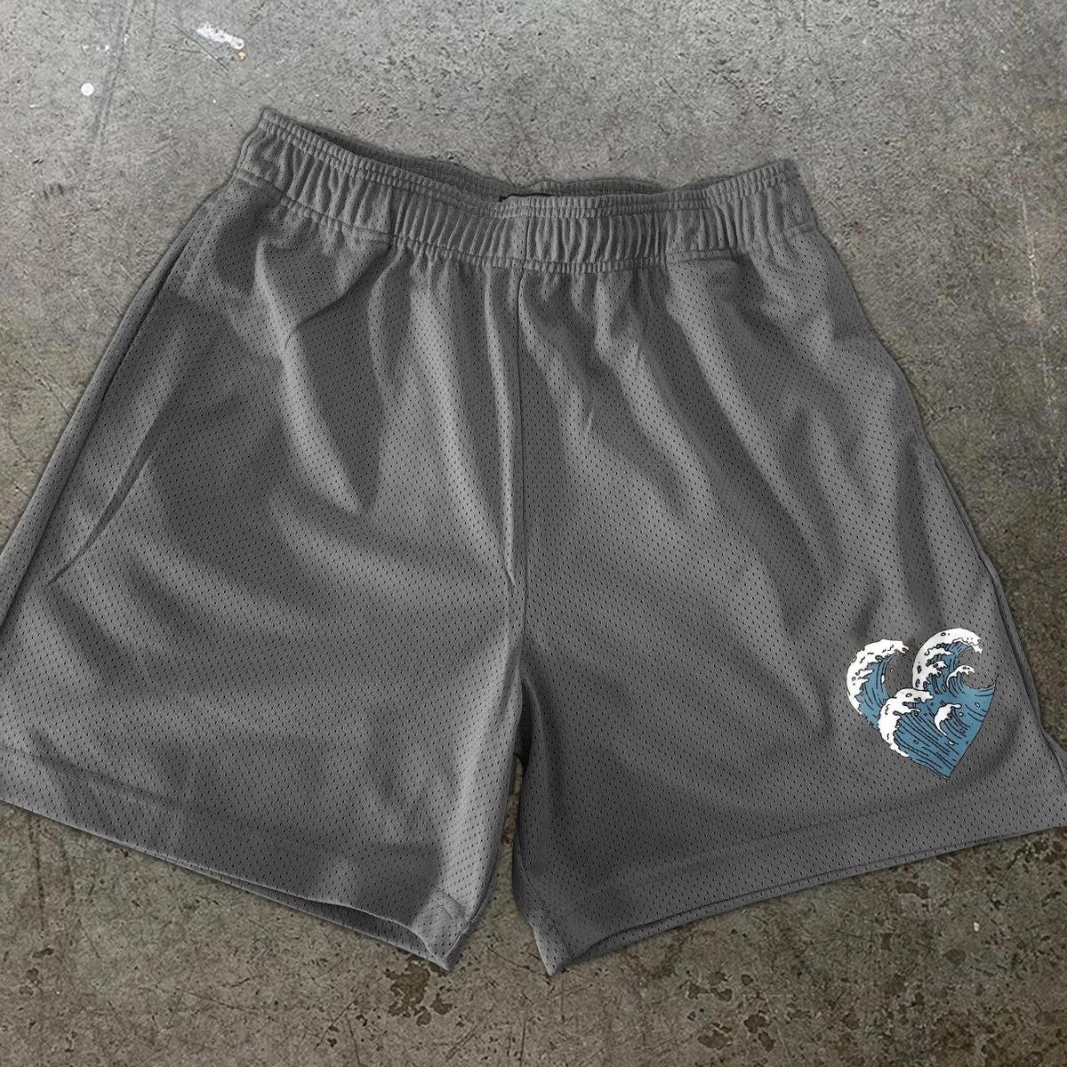 Love printed mesh sports casual shorts