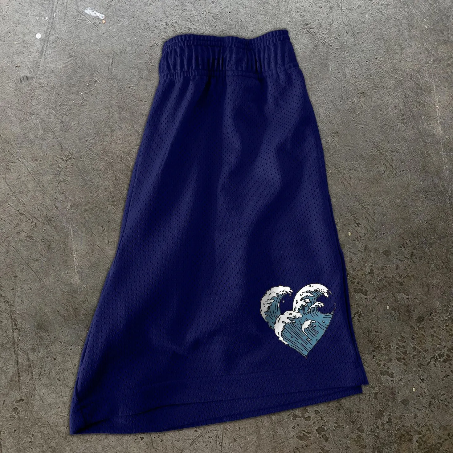 Love printed mesh sports casual shorts