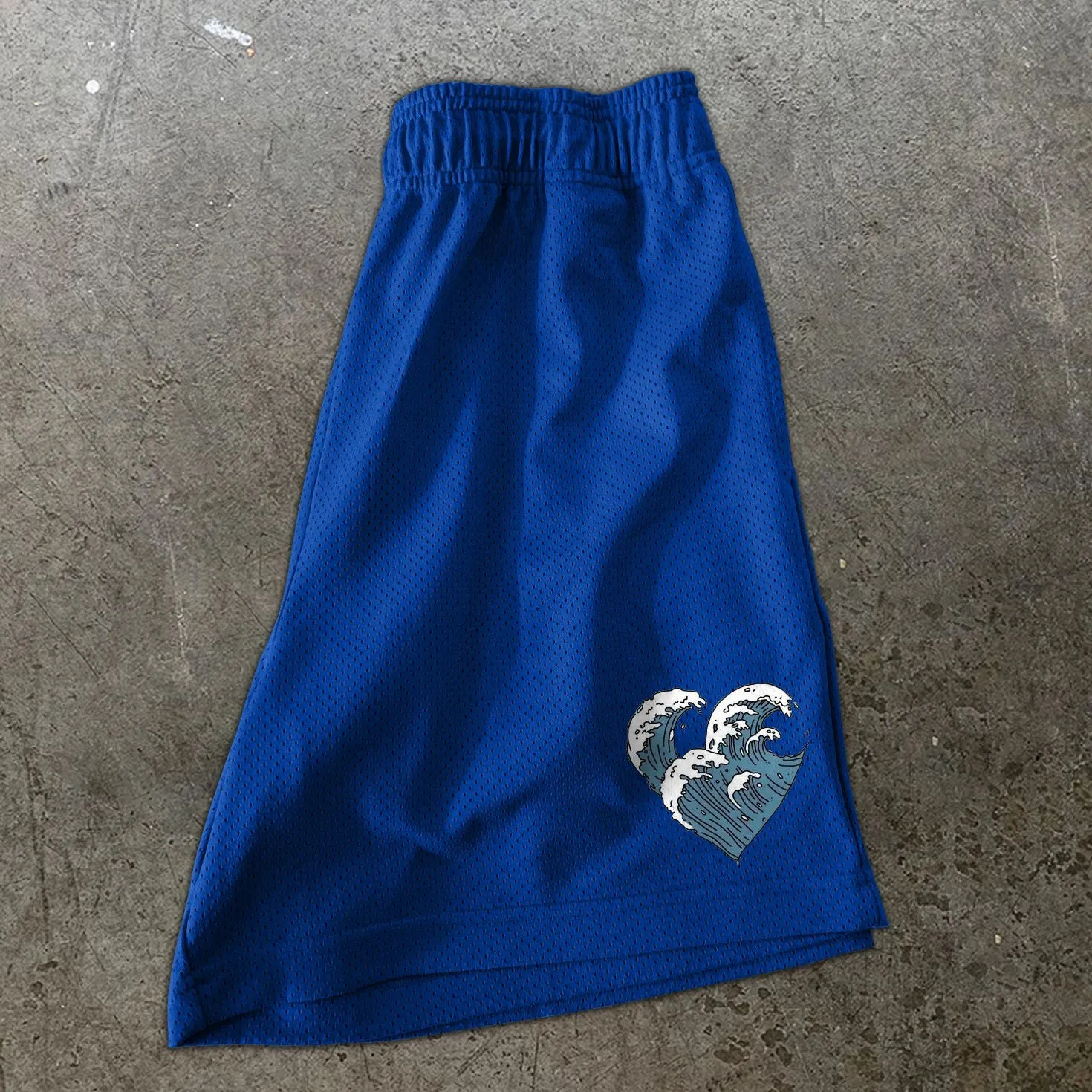 Love printed mesh sports casual shorts