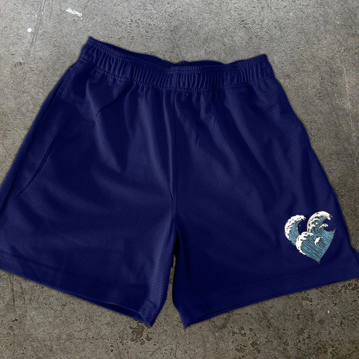 Love printed mesh sports casual shorts