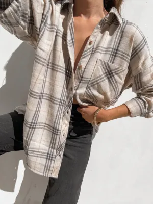 Mack Plaid Flannel in Grey - Final Sale