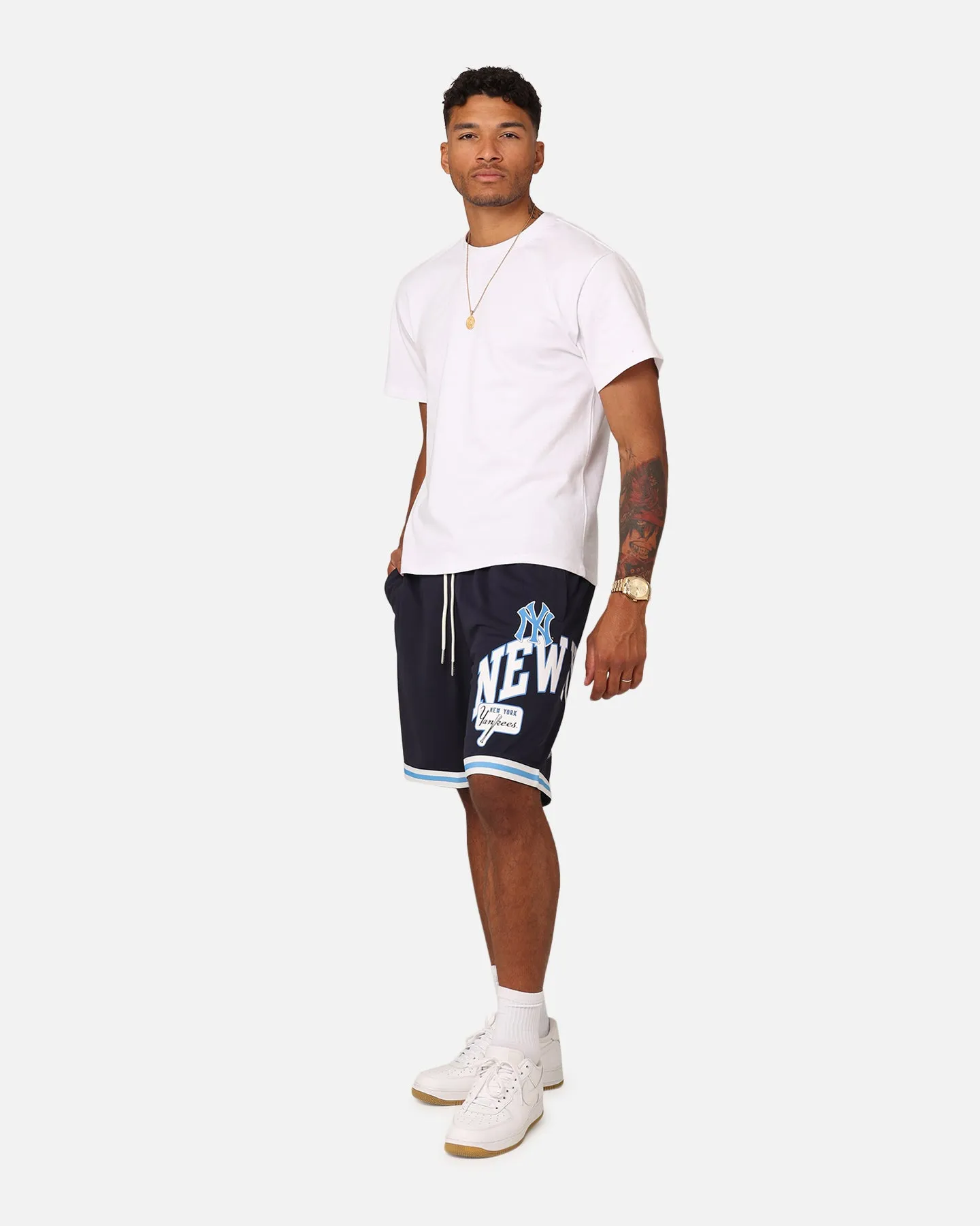 Majestic Athletic New York Yankees Wordmark Mesh Shorts Seaborn