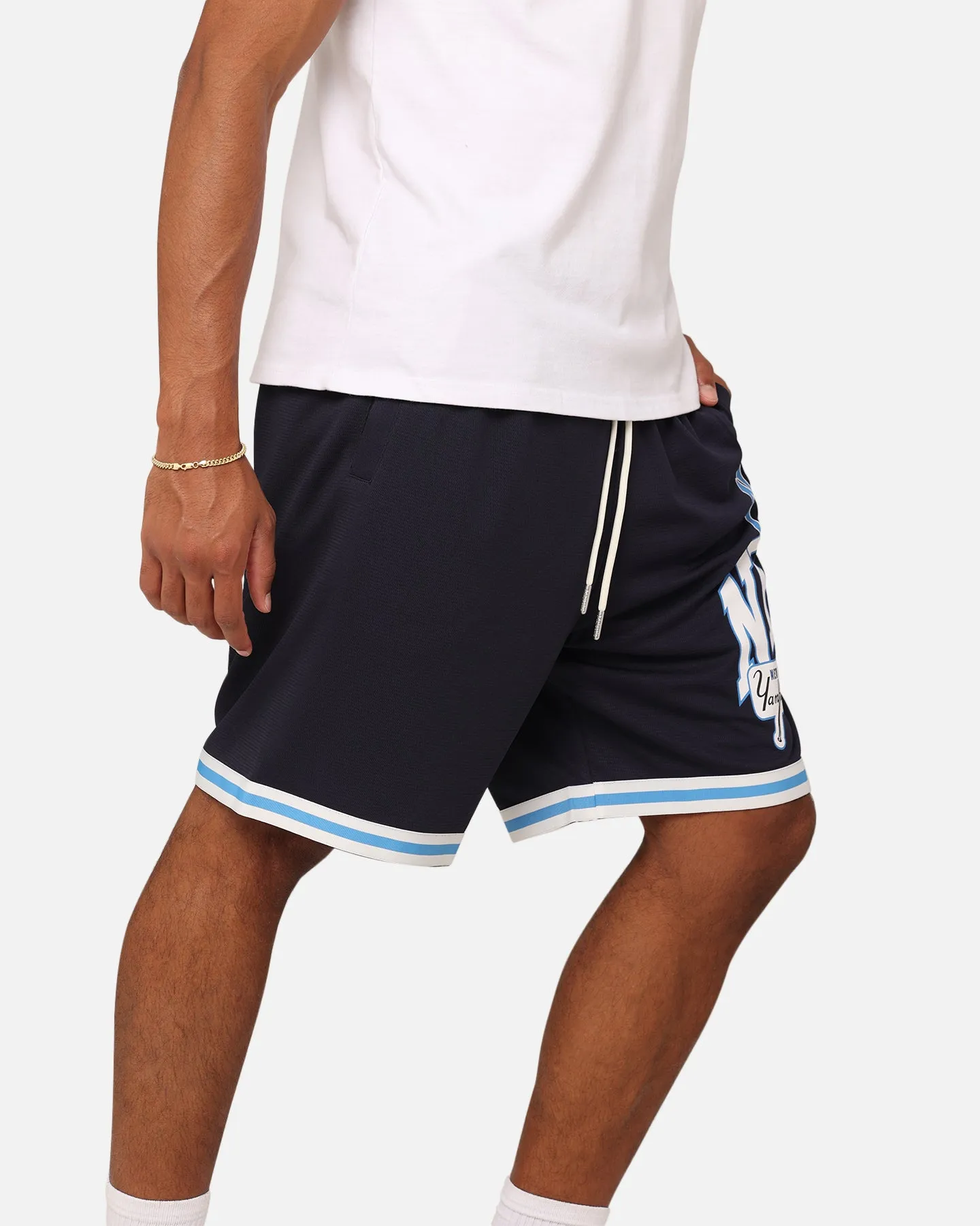 Majestic Athletic New York Yankees Wordmark Mesh Shorts Seaborn