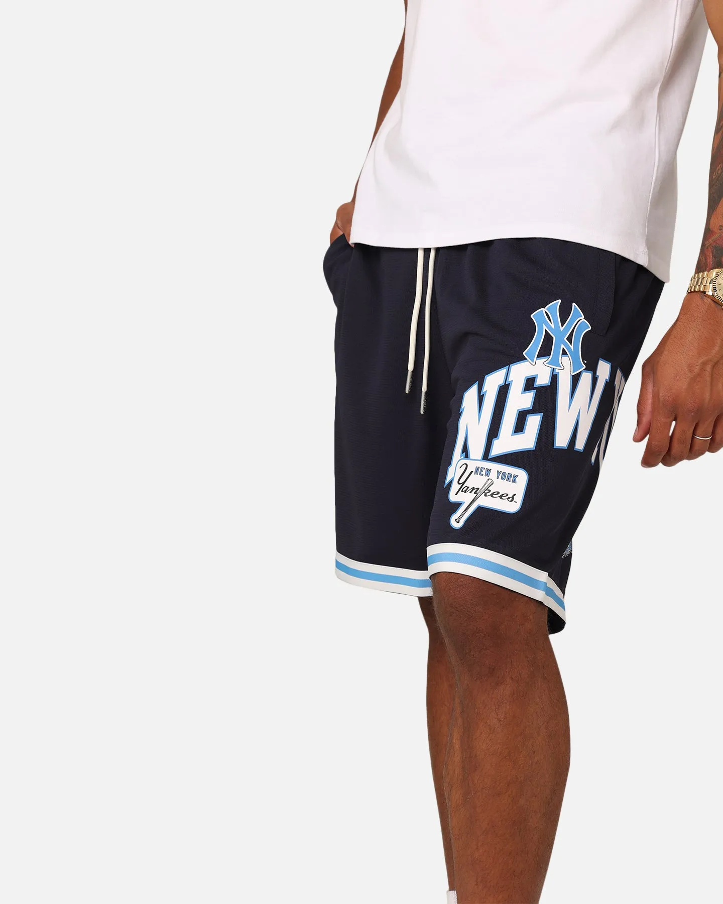 Majestic Athletic New York Yankees Wordmark Mesh Shorts Seaborn