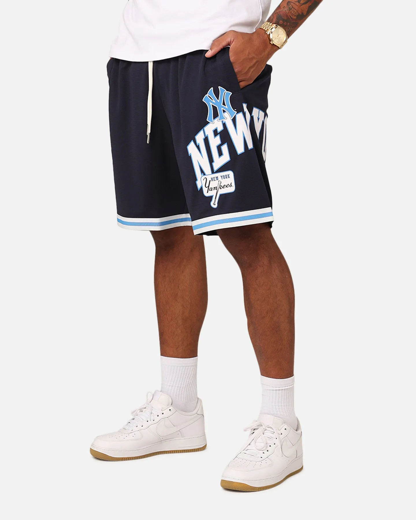 Majestic Athletic New York Yankees Wordmark Mesh Shorts Seaborn