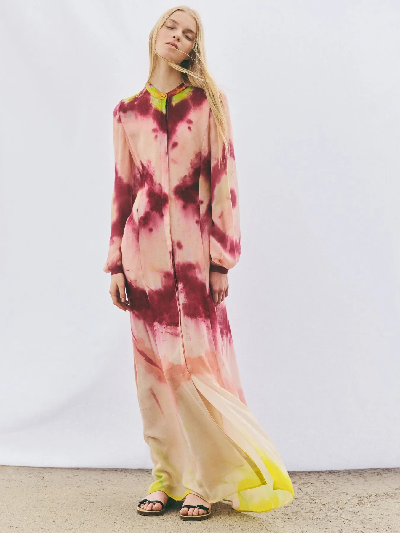 Massey Dress in Multi Tie Dye Cashmere