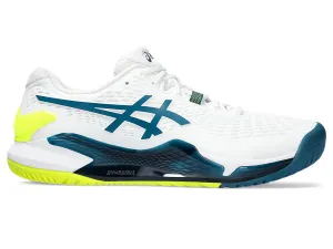 Men's Asics Gel-Resolution 9, White/Restful Teal, 11.5 D Medium
