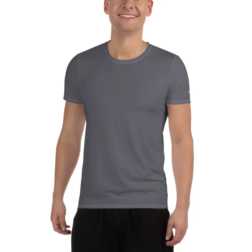 Men's Rash Guard - Lightweight Solid Color Short Sleeve Training Top - Charcoal