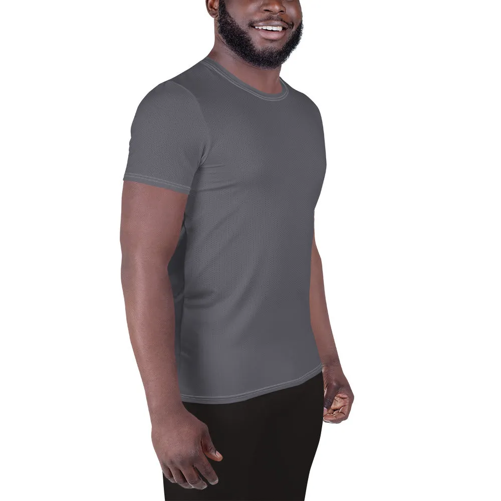 Men's Rash Guard - Lightweight Solid Color Short Sleeve Training Top - Charcoal
