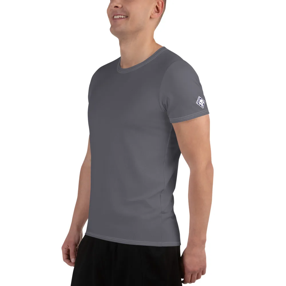 Men's Rash Guard - Lightweight Solid Color Short Sleeve Training Top - Charcoal