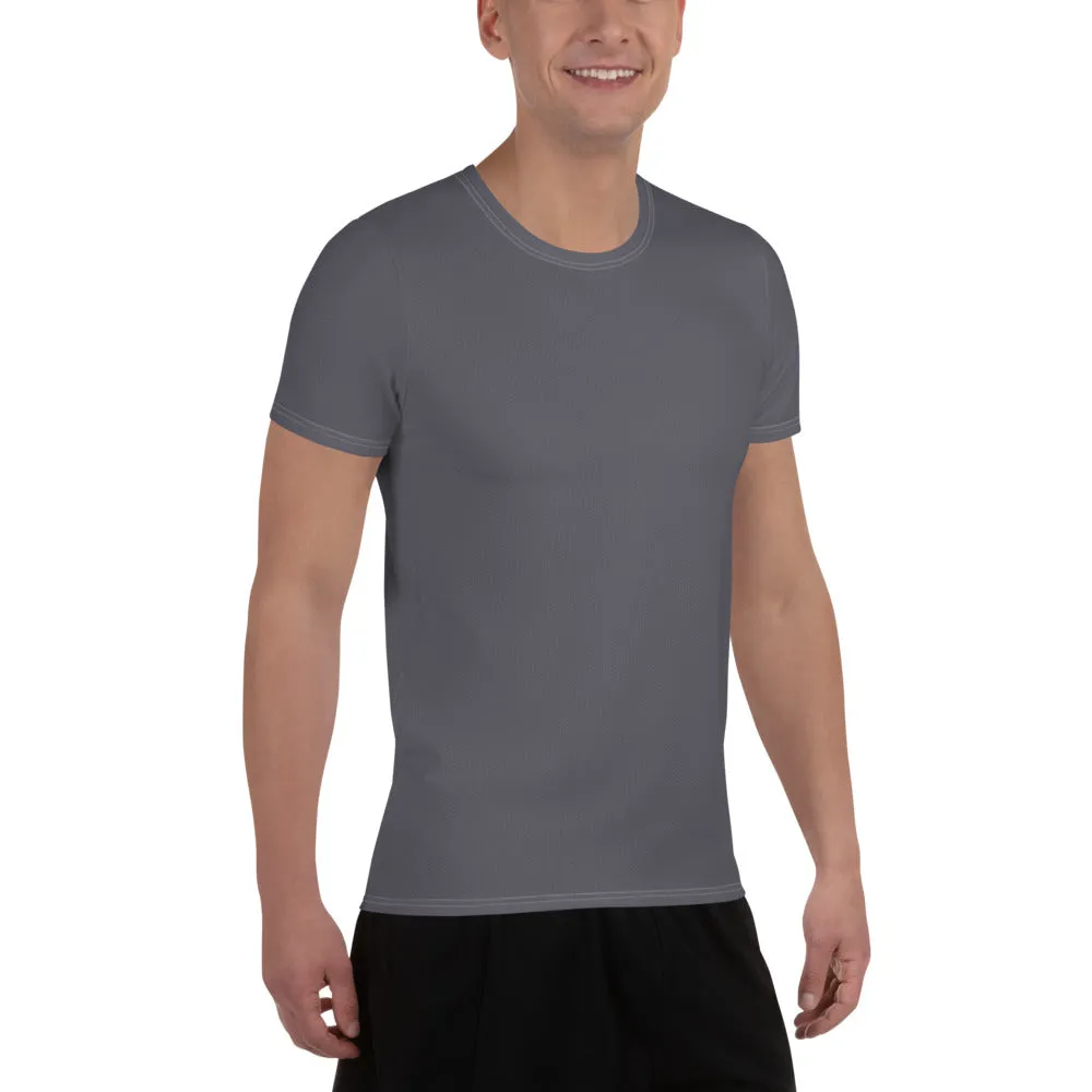 Men's Rash Guard - Lightweight Solid Color Short Sleeve Training Top - Charcoal