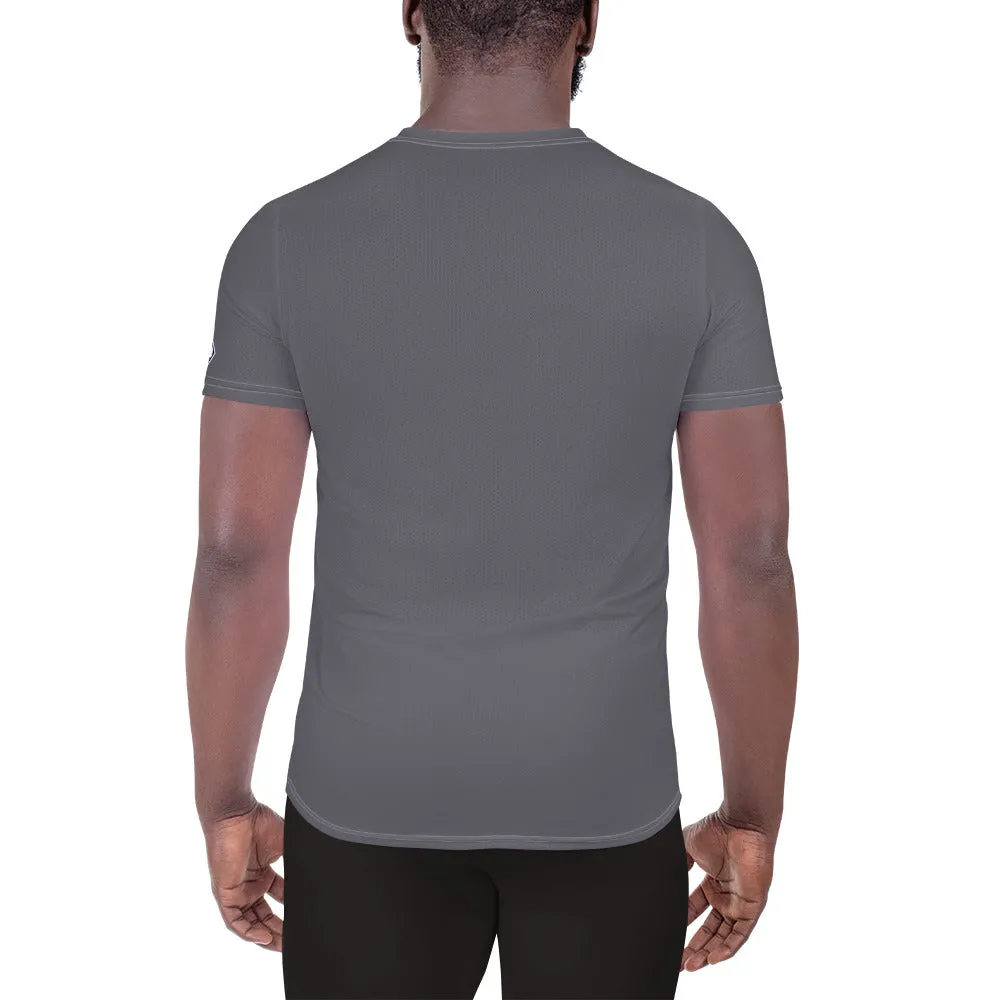 Men's Rash Guard - Lightweight Solid Color Short Sleeve Training Top - Charcoal
