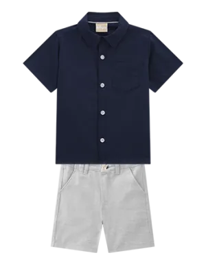 Navy Blue Boys Set w/Milon logo pocket