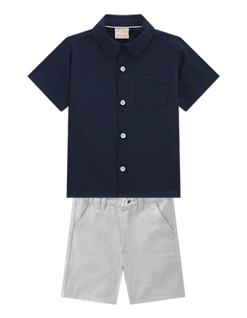 Navy Blue Boys Set w/Milon logo pocket