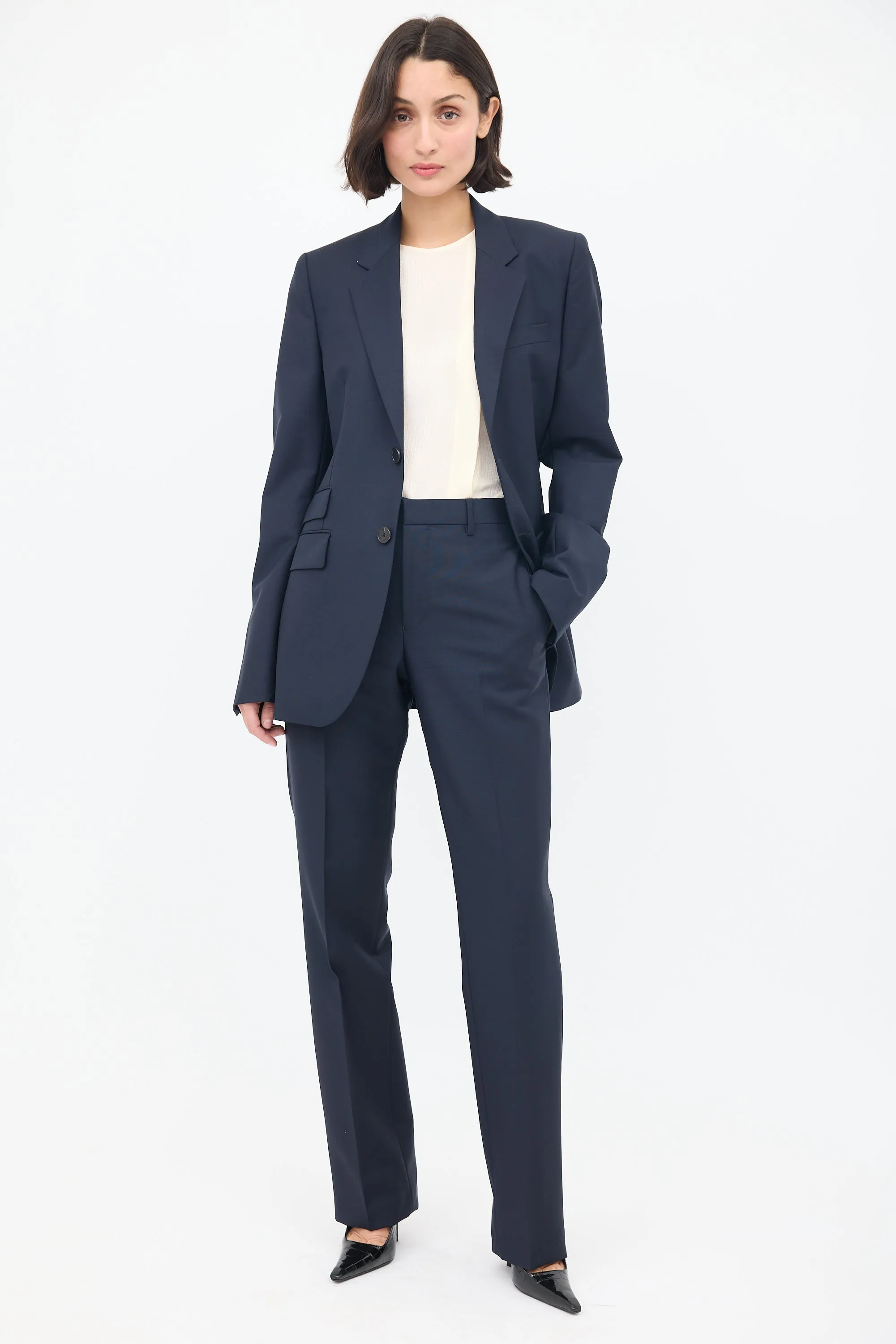 Navy Wool & Mohair Suit