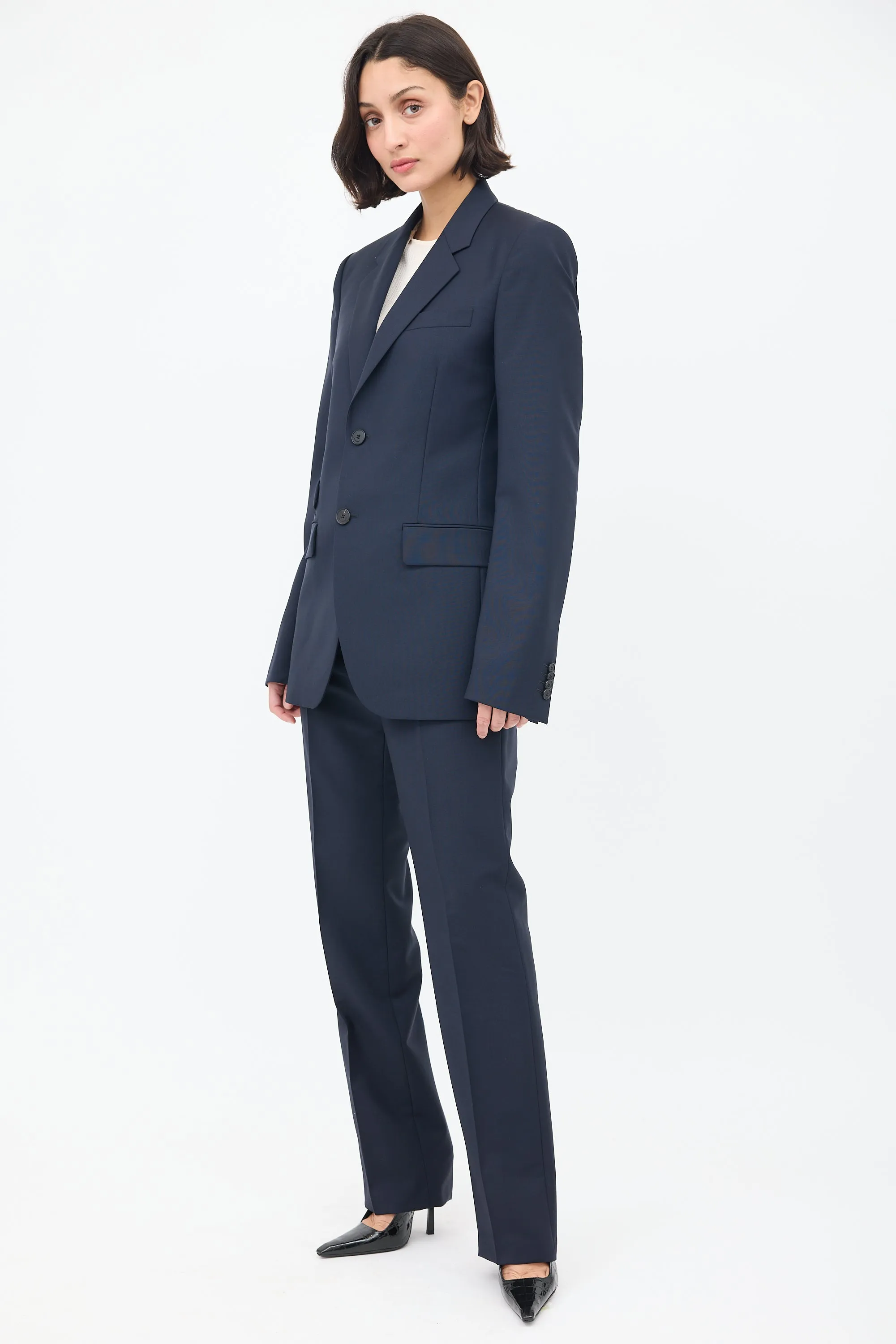 Navy Wool & Mohair Suit