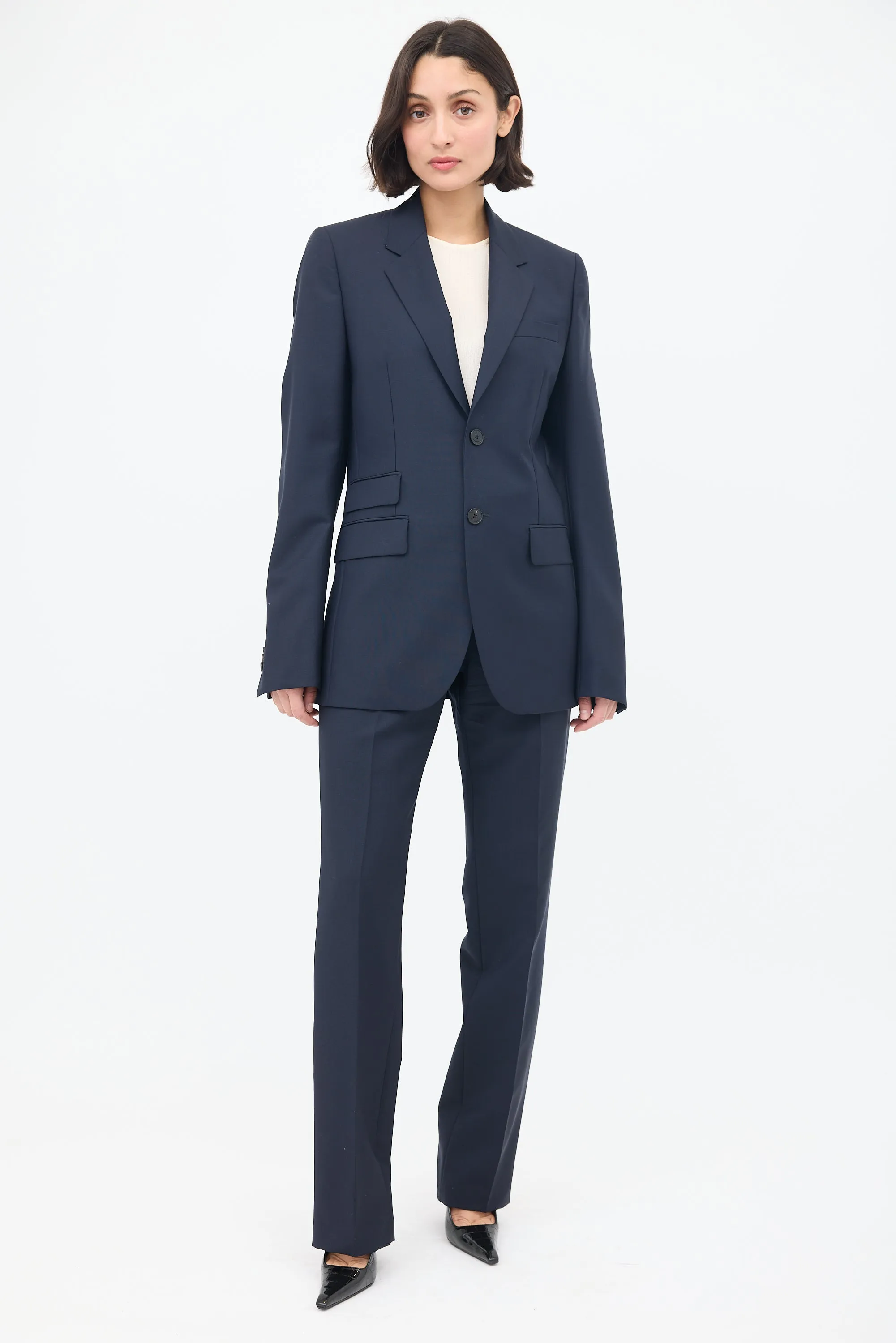 Navy Wool & Mohair Suit