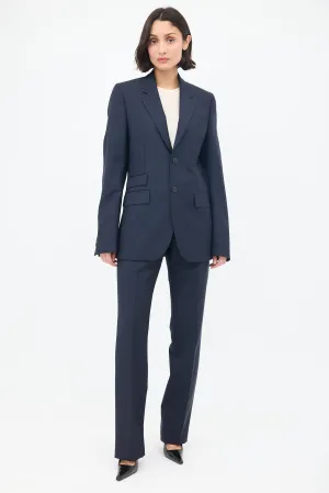 Navy Wool & Mohair Suit