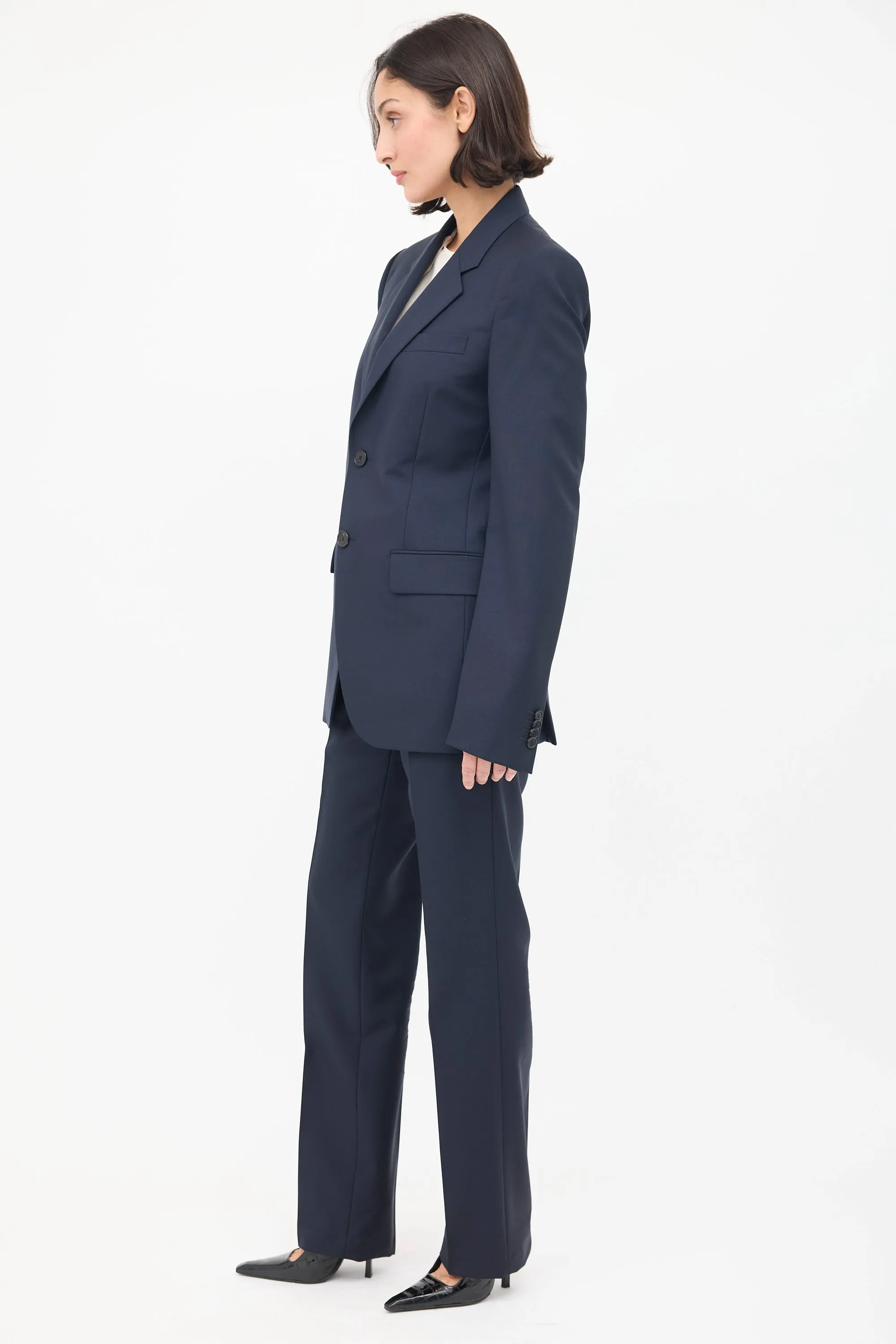 Navy Wool & Mohair Suit