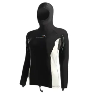 Open Box LavaCore Womens Hooded Long Sleeve Shirt (Black, 4 / XXXS)