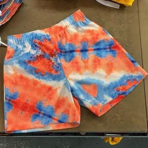 Orange Blue Mesh Shorts