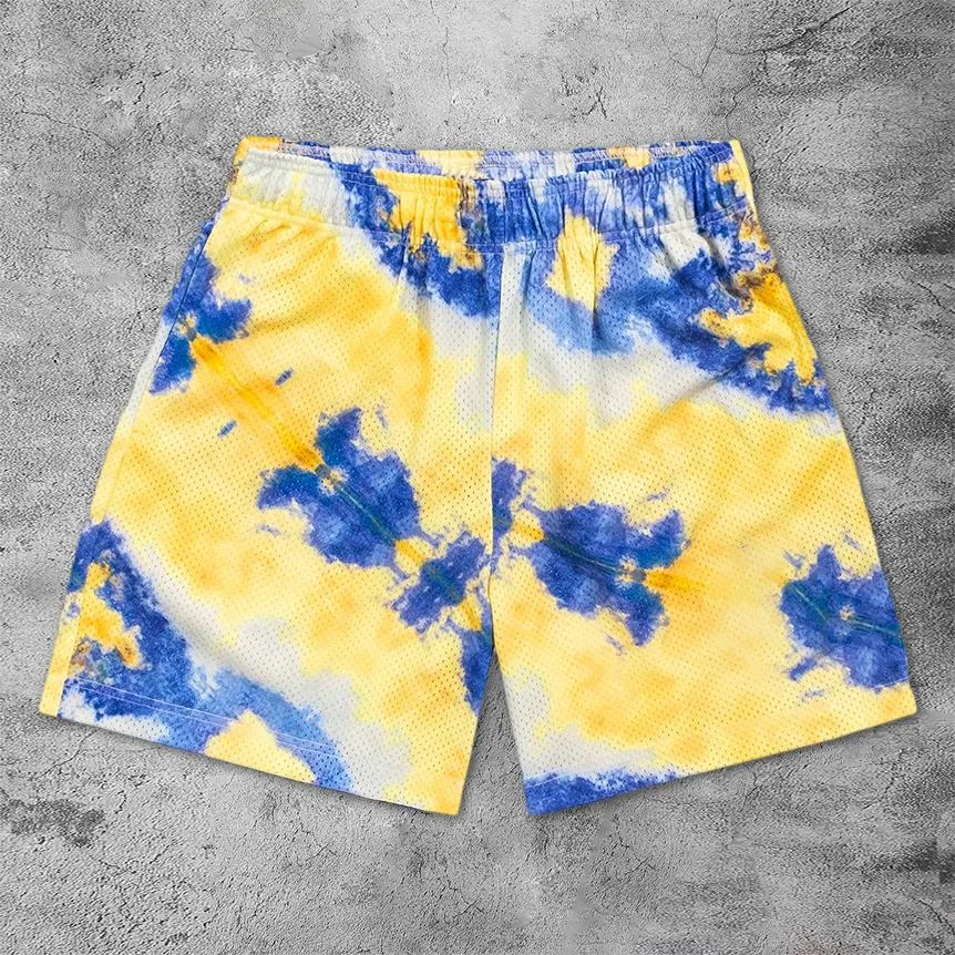 Orange Blue Mesh Shorts