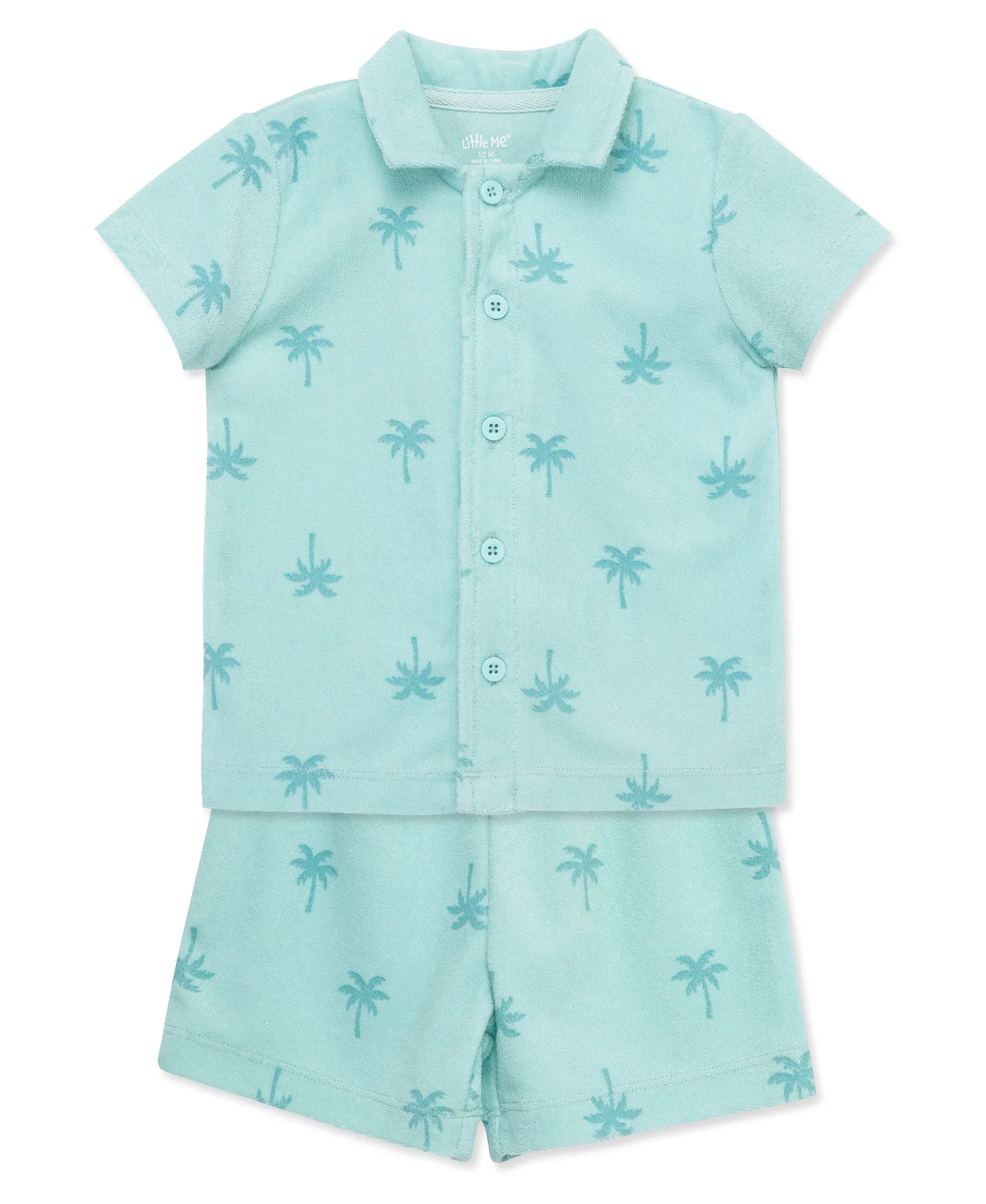 Palm Tree Terry Short Set (12M-24M)