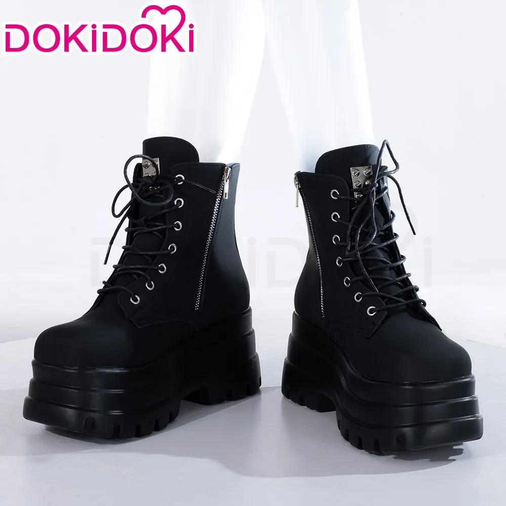 【Partially Ready For Ship】DokiDoki Height Increasing Shoes / Elevator Shoes Martin Boots Black White