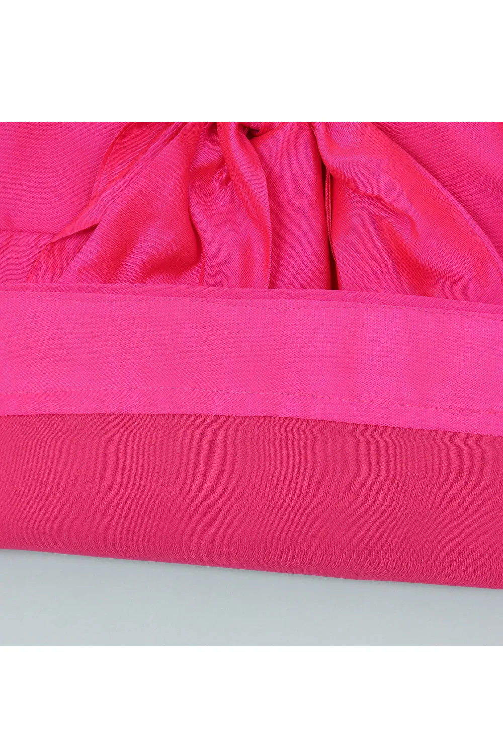 Pink Bow Detailing Sleeveless Silk Dress