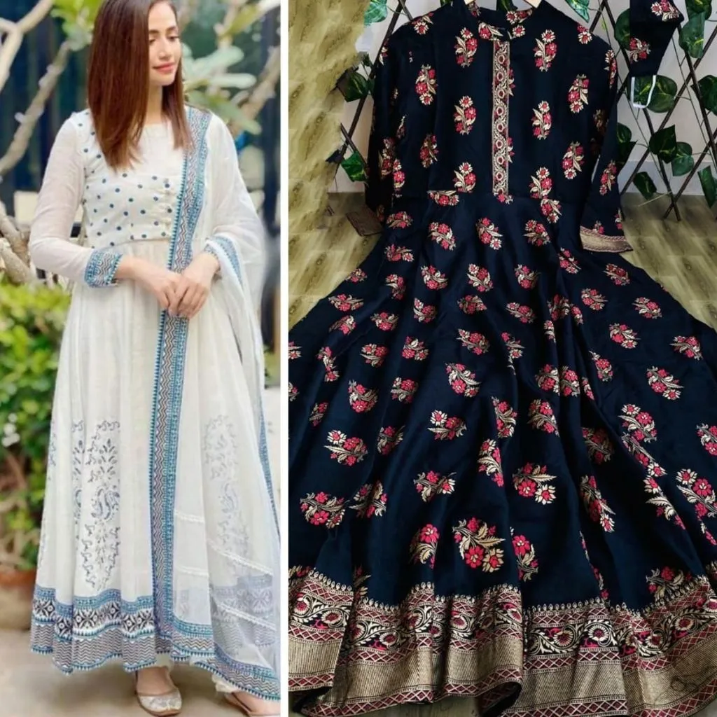 Premium Rayon Milky Printed Combos Of 2 Gowns For Women
