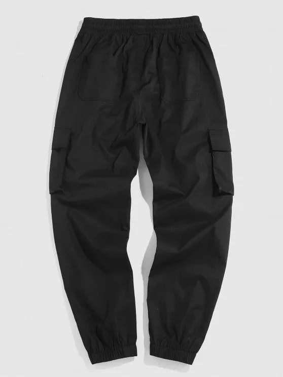 Printed Polo Sweatshirt And Cargo Pants Set