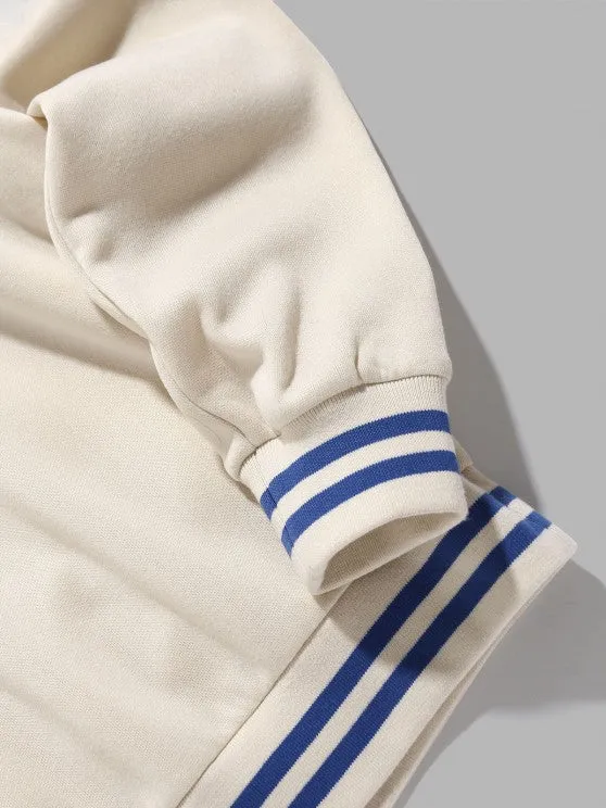 Printed Polo Sweatshirt And Cargo Pants Set