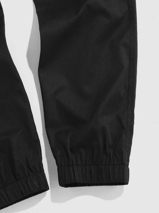 Printed Polo Sweatshirt And Cargo Pants Set