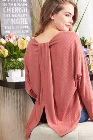 PS Kate - Marsala Peek-a-Boo Back Top