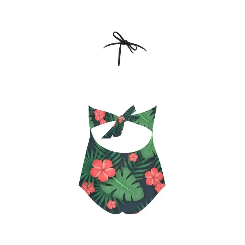 Rock That Hawaiian Vibe in Our Lace Band Tropical One Piece Swimsuit