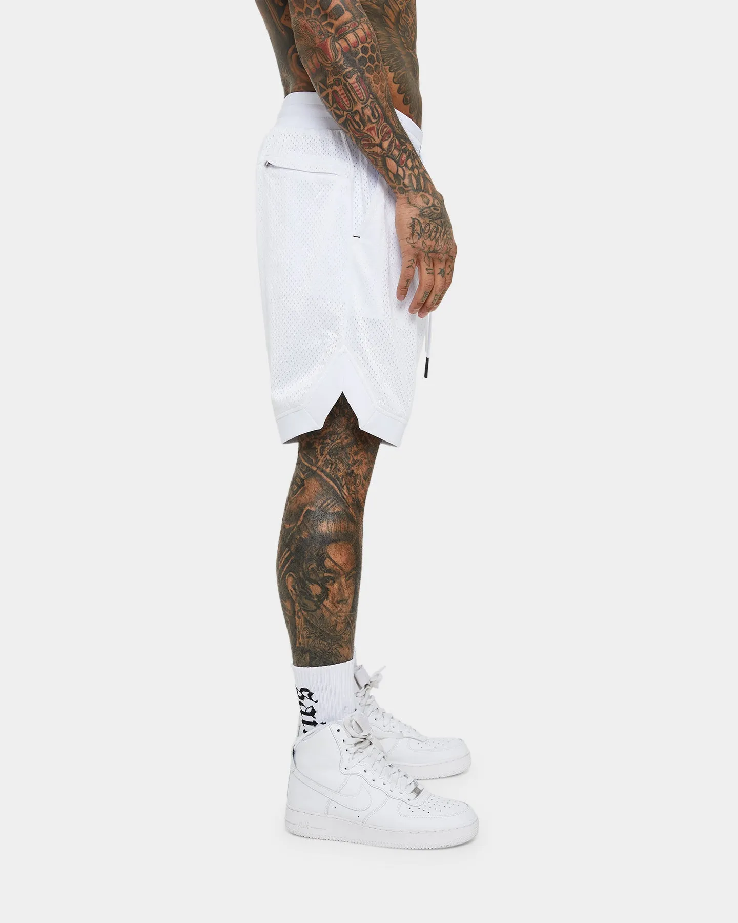 Saint Morta Day of the Dead Basketball Shorts White/Black