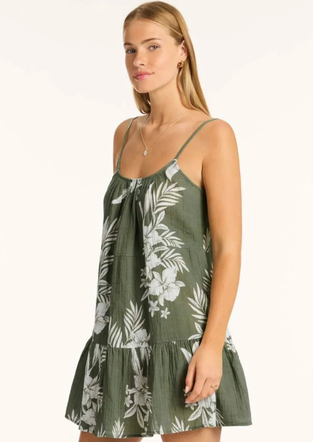 Sea Level Aloha Short Sundress Khaki