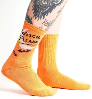 SOCK it to me Athletic Ribbed Crew Socks (Prints) - Witch Please