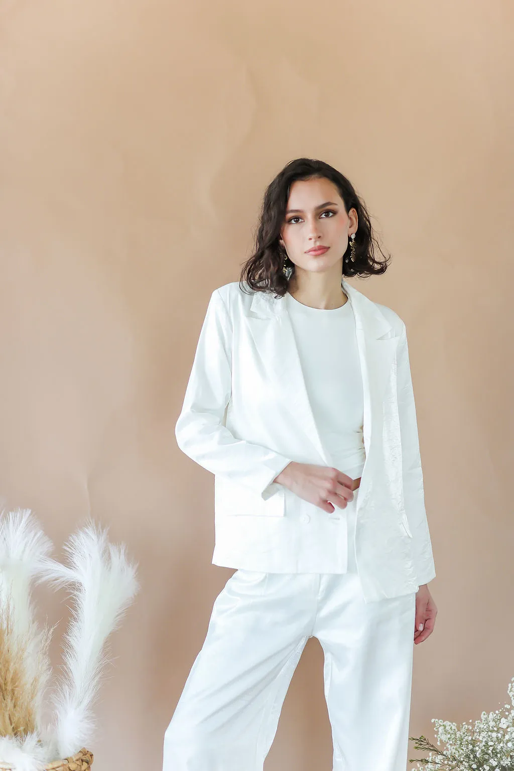Special White Shimmer Blazer