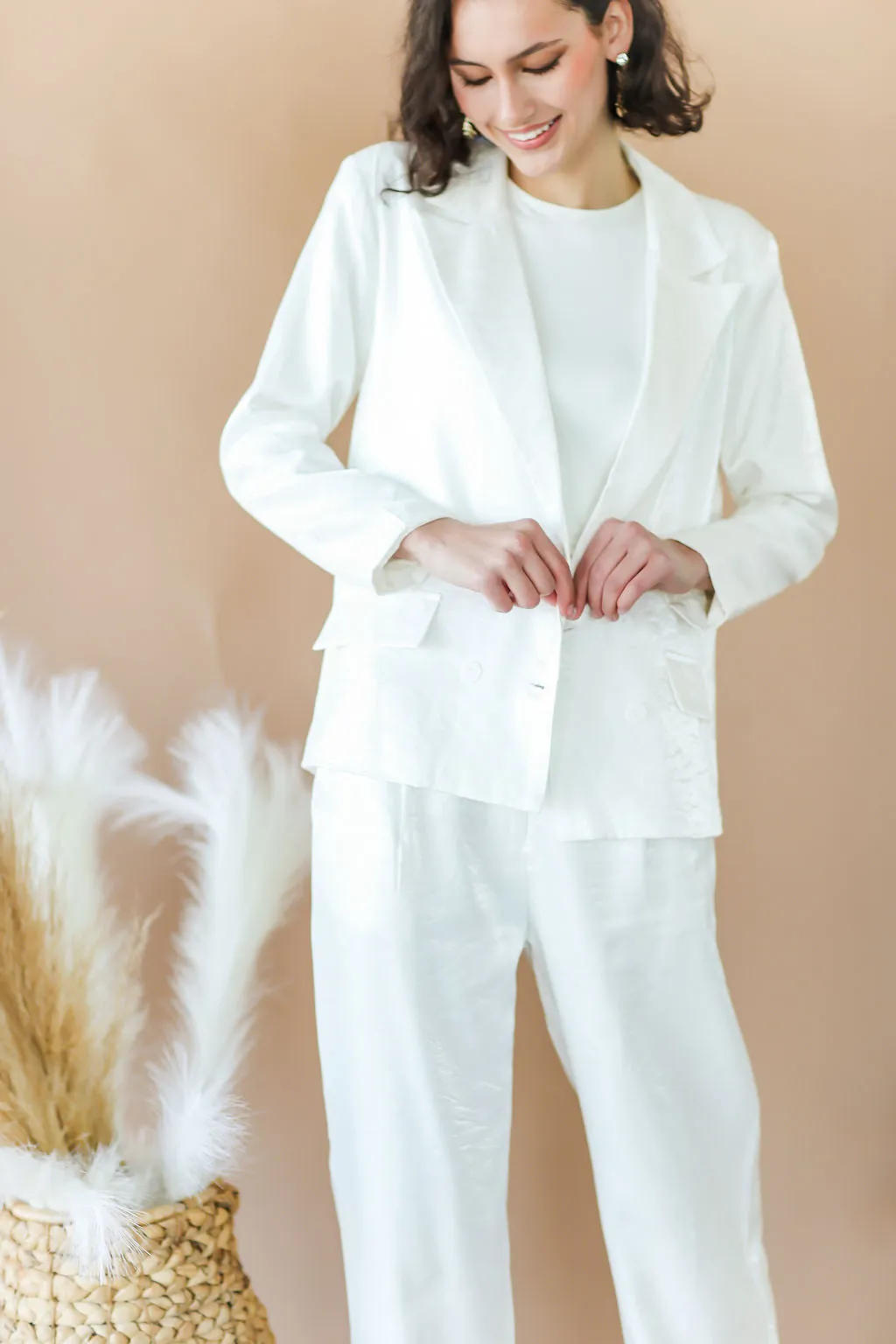 Special White Shimmer Blazer