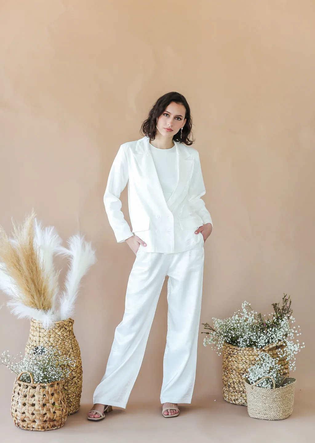 Special White Shimmer Blazer