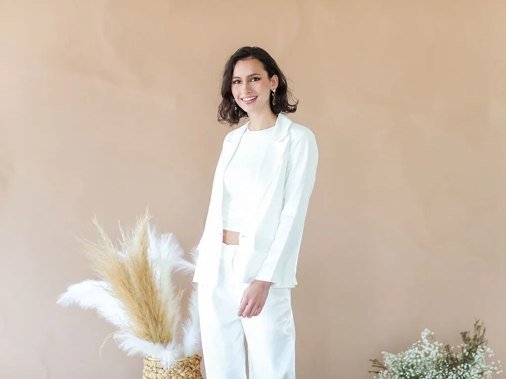 Special White Shimmer Blazer