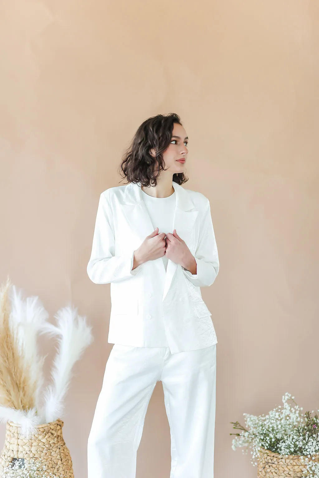 Special White Shimmer Blazer