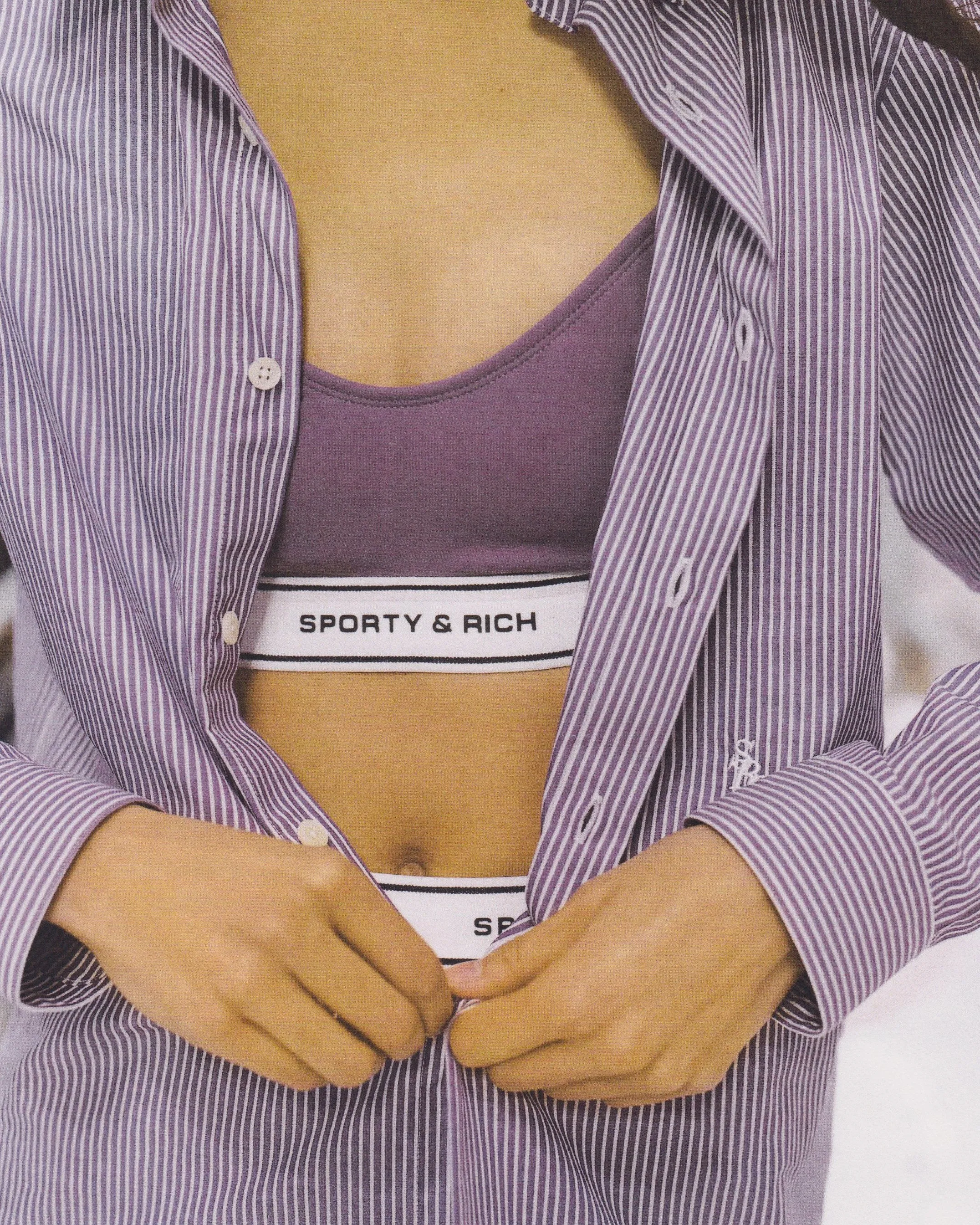 SR Bold Sports Bralette - Eggplant/Off White